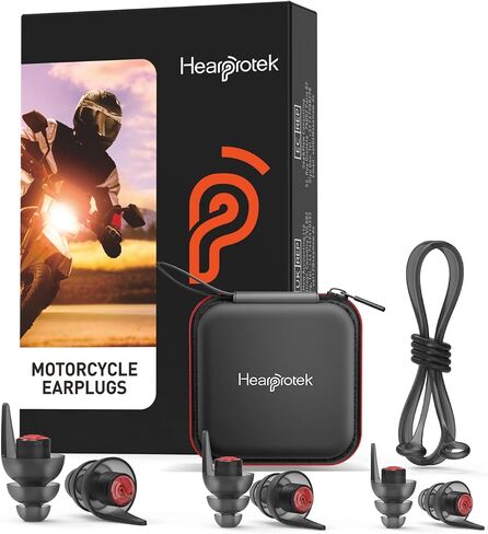 Hearprotek Motorcycle Ear Plugs, 3 Pairs Reusable 24dB Earplugs for Wind Noise Reduction-Comfortable Ear Protection Under Helmet for Motorcycle Lovers, Motorcycles, Motobike,Racing(Black) in Saudi Arabia