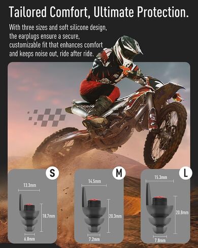 Hearprotek Motorcycle Ear Plugs, 3 Pairs Reusable 24dB Earplugs for Wind Noise Reduction-Comfortable Ear Protection Under Helmet for Motorcycle Lovers, Motorcycles, Motobike,Racing(Black) in Saudi Arabia