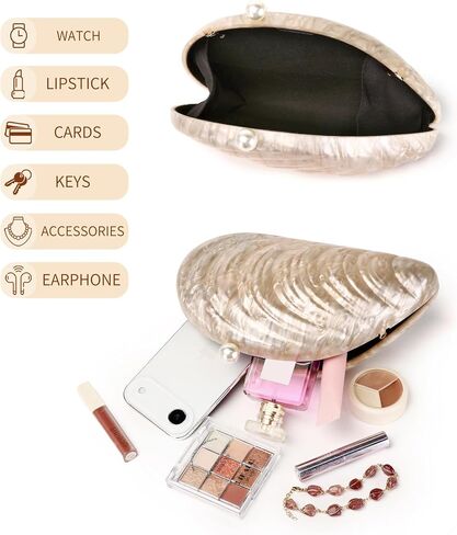 Labair Acrylic Shell Shaped Bag Marble Purses handbags for Women Wedding Party Formal. in Saudi Arabia