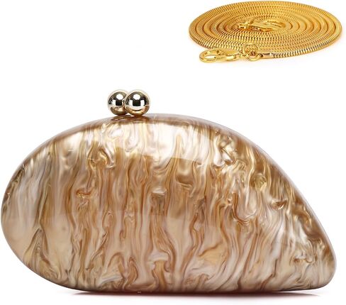 Labair Acrylic Shell Shaped Bag Marble Purses handbags for Women Wedding Party Formal. in Saudi Arabia