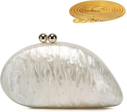 Labair Acrylic Shell Shaped Bag Marble Purses handbags for Women Wedding Party Formal. in Saudi Arabia