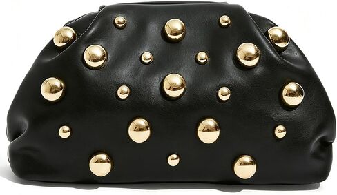 Clutch Purses for Women, Pleated PU Leather Handbag, Elegant Studded Bag, Formal Evening Bags for Galas, Proms Party | PU Leather in Kuwait