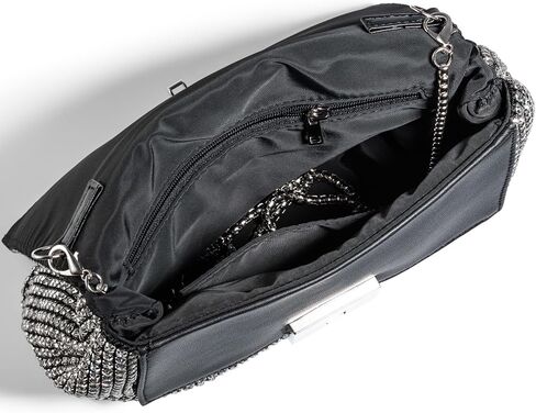 SARA DESIGNS Luxury Crystal Rhinestone Envelope Clutch Bag - Sparkly Silver Evening Purse for Weddings, Galas, and Formal Events - Designer Sparkle Pouch with Detachable Chain in Saudi Arabia