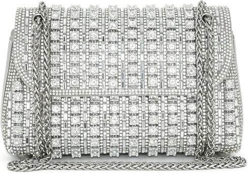 Rhinestone Clutch Purse, Faux Leather Small Sparkly PU Shoulder Handbag Evening Bag for Women in Saudi Arabia