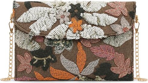 Women Floral Beaded Clutch Sequin Evening Purse Small Embroidery Wedding Bag in Saudi Arabia