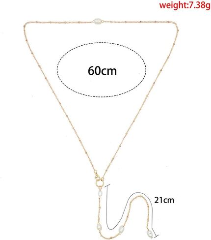 Pearl Back Chain for Backlesss Dress Layered Backdrop Gold Dainty Chain Women Bridal Wedding Back Necklace Summer Beach Body Jewelry (Gold A) in Saudi Arabia