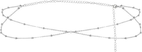 Waist Chain, Layered Silver Belly Chain with Satellite Beads Adjustable Silver Body Chains for Women Waterproof Belly Necklace for Summer Beach Jewelry Gifts for Women in Saudi Arabia