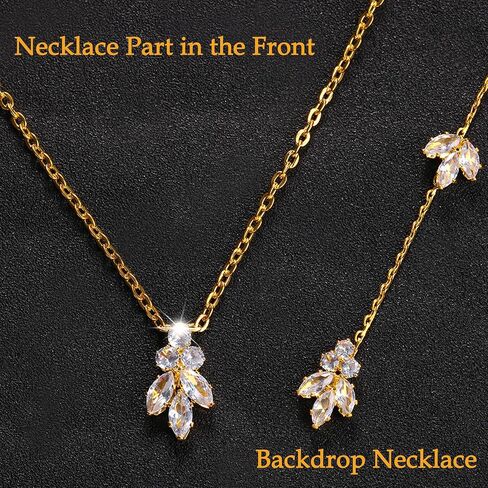 MODRSA Gold Back Necklace for Backless Dress Back Jewelry Backdrop Necklace Back Chain Body Chain Jewelry for Women Glitzy Sexy Party Trendy Dainty Bride Bridesmaids Prom Evening Dress Accessories in Kuwait
