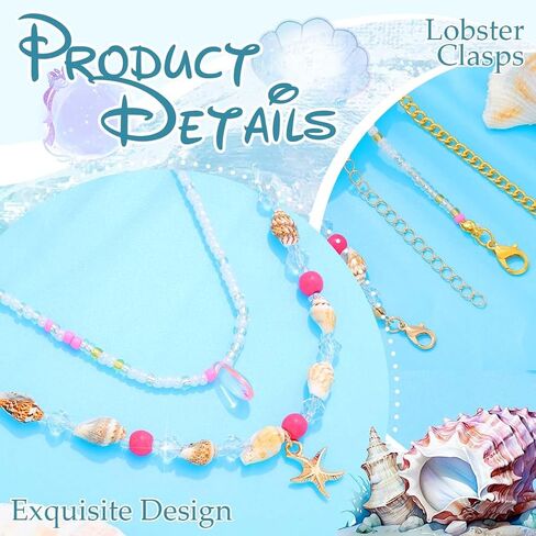Urieo Bead Waist Chain Shell Pink Body Jewelry Starfish Layered Belly Chains for Women（Pack of 2) in Kuwait