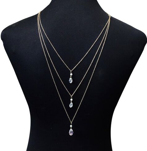 Rhinestone Back Chain for Backless Dress, Layered Pearl Backdrop Necklace, Gold Dainty Back Chain, Bridal Wedding Body Jewelry in Saudi Arabia