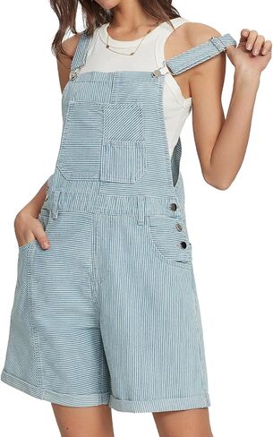 D-Sun Women’s Denim Overalls Romper Summer Casual Adjustable Straps Bib Overalls Shorts with Pockets in Saudi Arabia