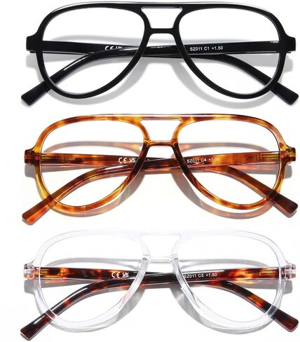 DOOViC 3 Pack Retro Aviator Reading Glasses for Women Men Lightweight Blue Light Blocking Computer Readers in Saudi Arabia