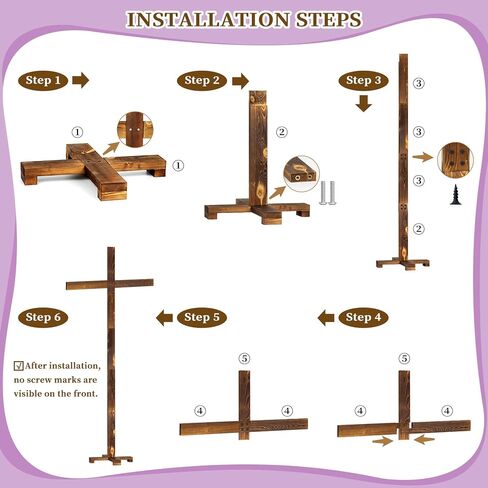 GOSR 71 Inch Extra Large Wood Standing Cross, Adjustable to Multiple Heights for Wall Cross Decorations, Suitable for Parties, Weddings, Churches, Easter and Christmas Holiday Celebrations in Saudi Arabia