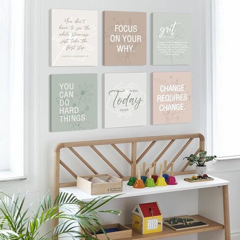 CHDITB Motivational Quotes Frame Canvas Wall Art, Inspirational Wall Decor, Set Of 6 Positive Affirmation Posters For Women, Uplifting Artwork Encourage Art Prints For Home Office Living Room-8"x10" in Kuwait