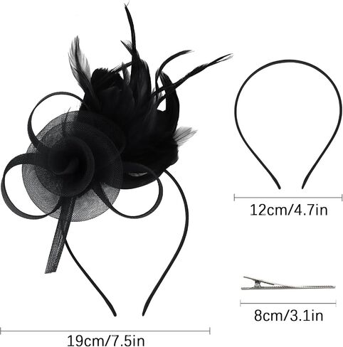 AMCAMI 8 PCS Fascinators Hats with Feather for Women 2026 Derby Hats Tea Party Hat with Headband and Clip in Saudi Arabia