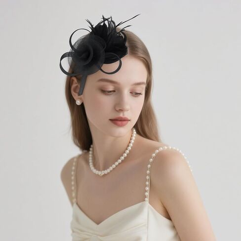 AMCAMI 8 PCS Fascinators Hats with Feather for Women 2026 Derby Hats Tea Party Hat with Headband and Clip in Saudi Arabia