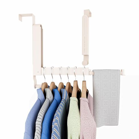 Over The Door Drying Rack, Foldable Portable Over The Door Hooks Hanger with Towel Racks for Coat Clothes Laundry Bathroom Bedroom Travel Hangers (Space Grey, 1 Pack) in Kuwait