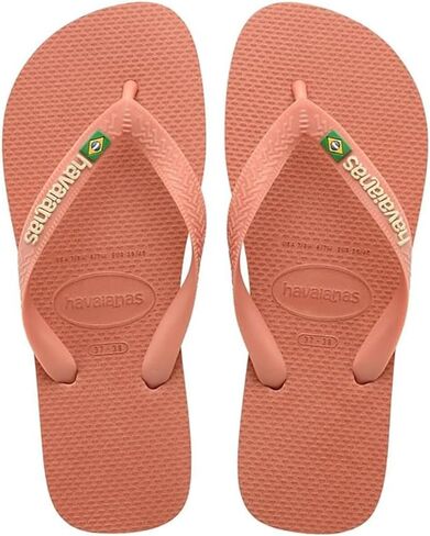 Havaianas Women's Brazil Logo Flip Flops Sandals, Pink Clay, 9/10 in Saudi Arabia