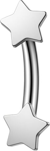 نجمة ثقب المجوهرات منحني الحديد حلقات الحاجب نجمة عمودية Labret الشفاه الدائري الفضة الحاجب ثقب المجوهرات البطن زر حلقة الثقب مجوهرات للنساء الرجال 4MM in Kuwait