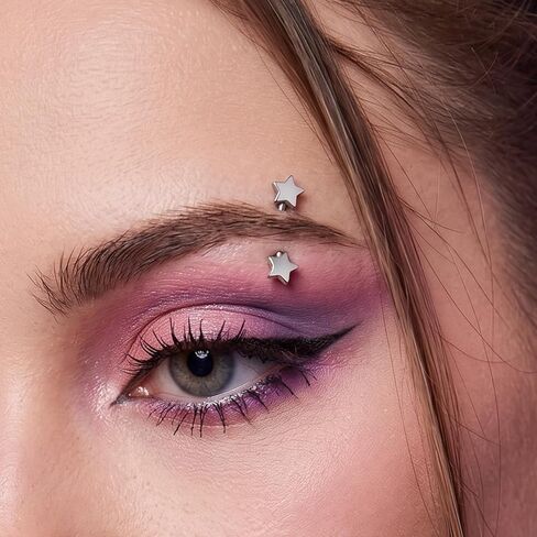 نجمة ثقب المجوهرات منحني الحديد حلقات الحاجب نجمة عمودية Labret الشفاه الدائري الفضة الحاجب ثقب المجوهرات البطن زر حلقة الثقب مجوهرات للنساء الرجال 4MM in Kuwait