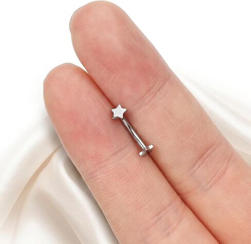نجمة ثقب المجوهرات منحني الحديد حلقات الحاجب نجمة عمودية Labret الشفاه الدائري الفضة الحاجب ثقب المجوهرات البطن زر حلقة الثقب مجوهرات للنساء الرجال 4MM in Kuwait