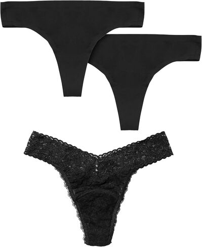 Saalt and hanky panky+ [powered by Saalt] Women's Period Underwear Bundle - 2 Seamless Thongs & 1 Hanky Panky+ Thong in Kuwait
