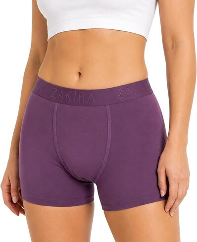 ZAKIRA Women's Tencel Boxer Shorts, Soft Breathable Stretch Boyshort Underwear, Anti Chafing Long Leg Knickers, 3 Pack in Saudi Arabia