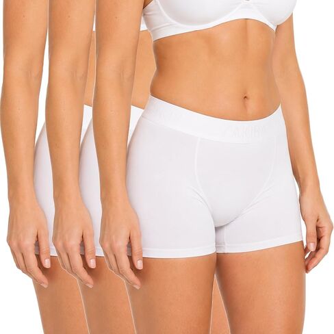 ZAKIRA Women's Tencel Boxer Shorts, Soft Breathable Stretch Boyshort Underwear, Anti Chafing Long Leg Knickers, 3 Pack in Saudi Arabia