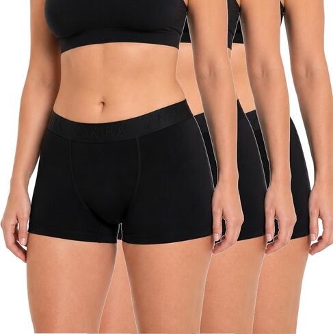 ZAKIRA Women's Tencel Boxer Shorts, Soft Breathable Stretch Boyshort Underwear, Anti Chafing Long Leg Knickers, 3 Pack in Saudi Arabia