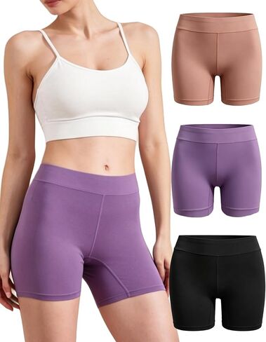 Womens Boyshort Underwear Viscose Made from Bamboo Boxer Briefs Panties Shorts Breathable Stretch 3-Pack in Saudi Arabia