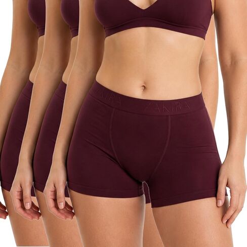 ZAKIRA Women's Tencel Boxer Shorts, Soft Breathable Stretch Boyshort Underwear, Anti Chafing Long Leg Knickers, 3 Pack in Saudi Arabia