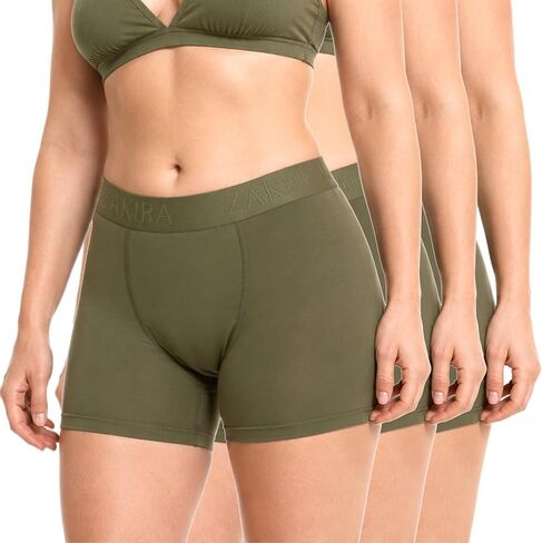 ZAKIRA Women's Tencel Boxer Shorts, Soft Breathable Stretch Boyshort Underwear, Anti Chafing Long Leg Knickers, 3 Pack in Saudi Arabia