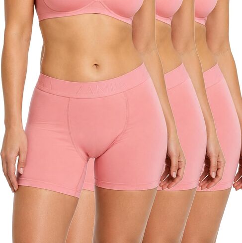 ZAKIRA Women's Tencel Boxer Shorts, Soft Breathable Stretch Boyshort Underwear, Anti Chafing Long Leg Knickers, 3 Pack in Saudi Arabia