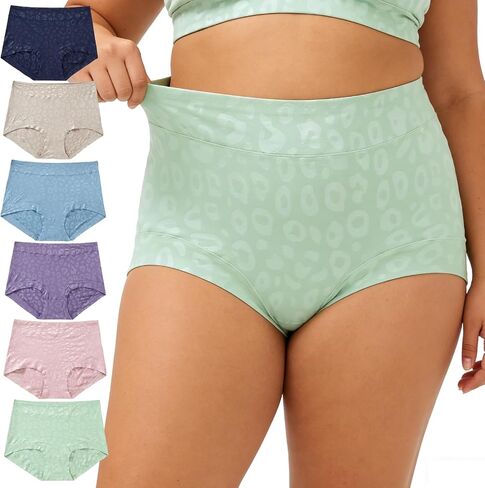 Women's High Waist Briefs Plus Size XL-6XL Classic Solid Colors Full Coverage Women Underwear Multicolor in Saudi Arabia