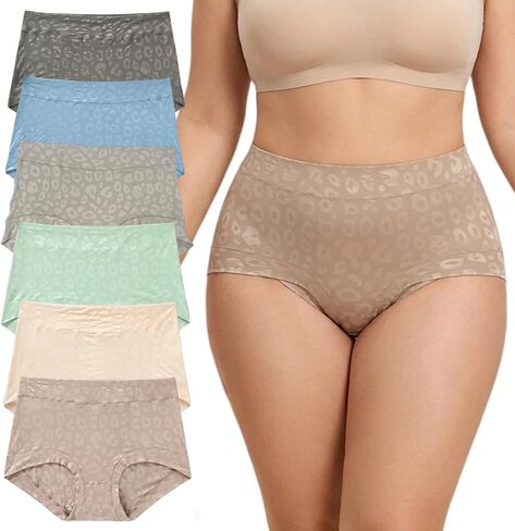 Women's High Waist Briefs Plus Size XL-6XL Classic Solid Colors Full Coverage Women Underwear Multicolor in Saudi Arabia