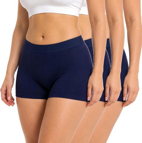 ZAKIRA Women's Tencel Boxer Shorts, Soft Breathable Stretch Boyshort Underwear, Anti Chafing Long Leg Knickers, 3 Pack in Saudi Arabia