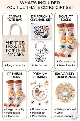 Corgi Gifts for Dog Lovers Novelty Socks | Adorable Welsh Corgi Birthday Gift for Daughter, Mom, Friends, Sister, Wife in Saudi Arabia
