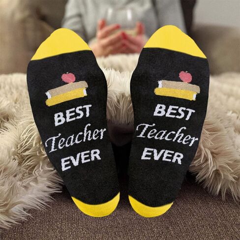 Teacher Appreciation Gifts End of Year Retirement Teachers Day Graduation Thank You Farewell Back to School Christmas Easter Valentine Halloween Thanksgiving Socks Best Teacher Ever Gift for Women Men in Kuwait