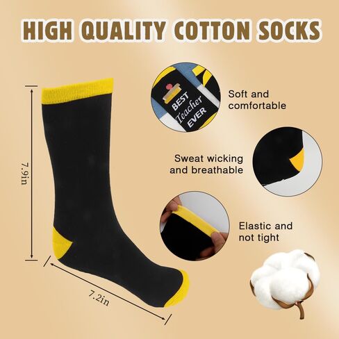Teacher Appreciation Gifts End of Year Retirement Teachers Day Graduation Thank You Farewell Back to School Christmas Easter Valentine Halloween Thanksgiving Socks Best Teacher Ever Gift for Women Men in Kuwait