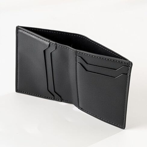 Black Panther wallet men's ultra-thin PU leather Valentine's Day gift, unique birthday gift, hero ID with double fold 3D metal superhero mask ultra-thin simple front pocket personalized wallet in Kuwait