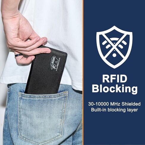 محفظة ثنائية الطي طويلة بما فيه الكفاية للرجال، 630D Cordura مع حجب RFID، جيب بسحاب YKK، 9 فتحات للبطاقات، 4 مقصورات للفاتورة، مشبك مغناطيسي، طارد للماء، EDC، أسود in Kuwait