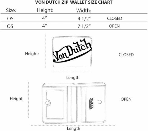 Von Dutch Zip-Up Wallet with ID Window, Vegan Leather, Slim Unisex Design for Men & Women (Leopard) in Saudi Arabia