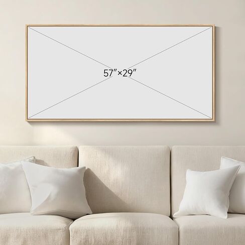 Framed Neutral Horizontal Abstract Wall Art for Living Room, Extra Large Black and Beige Modern Painting Print, Mid Century Canvas Artwork for Dining Room Bedroom Hallway Office Walls Decor, 30x60 Inch in Saudi Arabia
