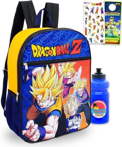 Dragon Ball Z Backpack for Kids - Bundle with Anime Backpack for Kids Plus Stickers, Water Bottle, More | Dragon Ball School Bag Set for Boys in Saudi Arabia