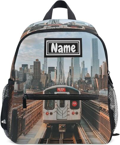 Custom Kid's Name Backpack, New York City Subway Toddler Backpack for Boys Girls, Personalized Preschool Backpack Kindergarten Travel bag in Kuwait