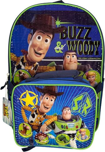 مجموعة حقيبة ظهر وحقيبة غداء للأطفال من Fast Forward - حقيبة كتب مدرسية خفيفة الوزن مقاس 16 بوصة من Toy Story 5 مع حقيبة غداء معزولة - مثالية للأولاد في مرحلة ما قبل المدرسة والمرحلة الابتدائية in Kuwait