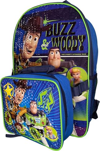 مجموعة حقيبة ظهر وحقيبة غداء للأطفال من Fast Forward - حقيبة كتب مدرسية خفيفة الوزن مقاس 16 بوصة من Toy Story 5 مع حقيبة غداء معزولة - مثالية للأولاد في مرحلة ما قبل المدرسة والمرحلة الابتدائية in Kuwait