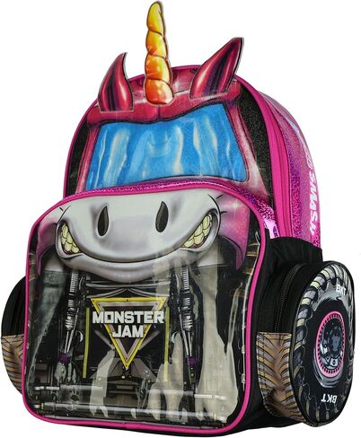 INTIMO Monster Jam Backpack Sparkle Smash 3D Truck Bookbag 16" in Saudi Arabia