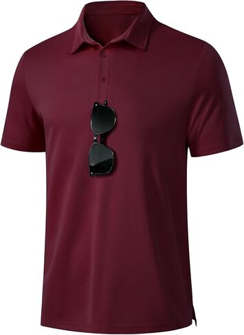 Mens Golf Shirts Dry Fit Moisture Wicking Performance Short Sleeve Casual Work Tennis Athletic Polo Shirts for Men in Saudi Arabia