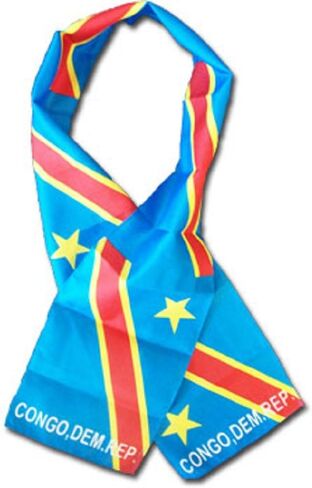 Democratic Congo Country Lightweight Flag Printed Knitted Style Scarf 8"x60" in Kuwait